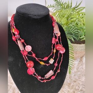 Elegant Red Beaded Necklace